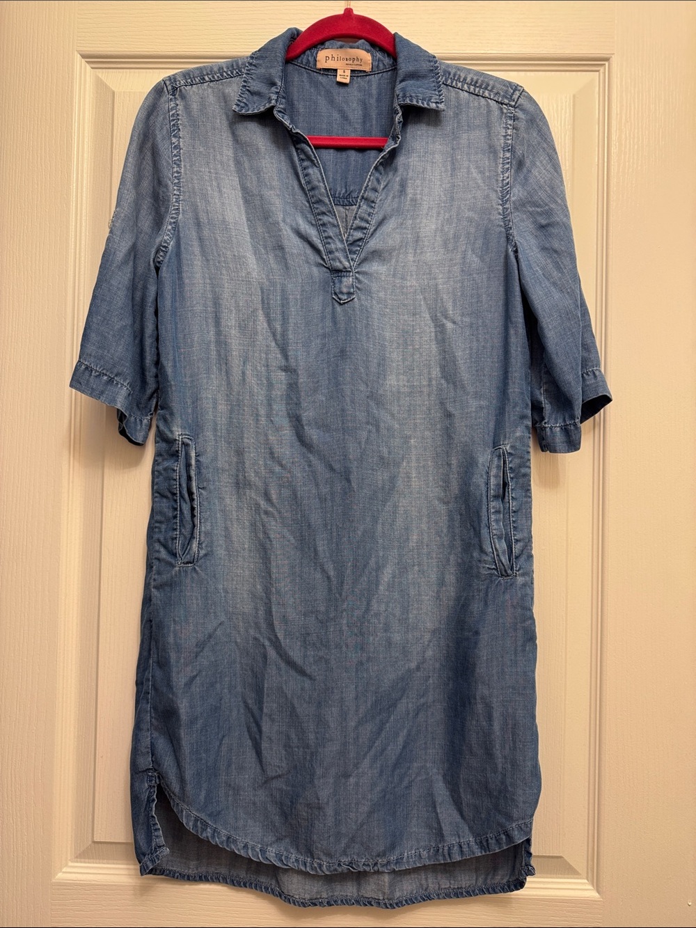 Philosophy Light Blue Denim Tunic Shirt Dress